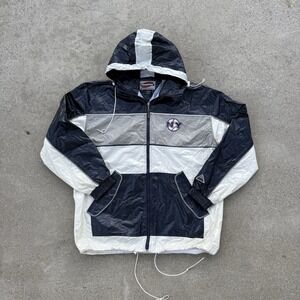 Vintage Tank MLB New York Yankees Hooded Rain‎ Coat Windbreaker Jacket XL Korea